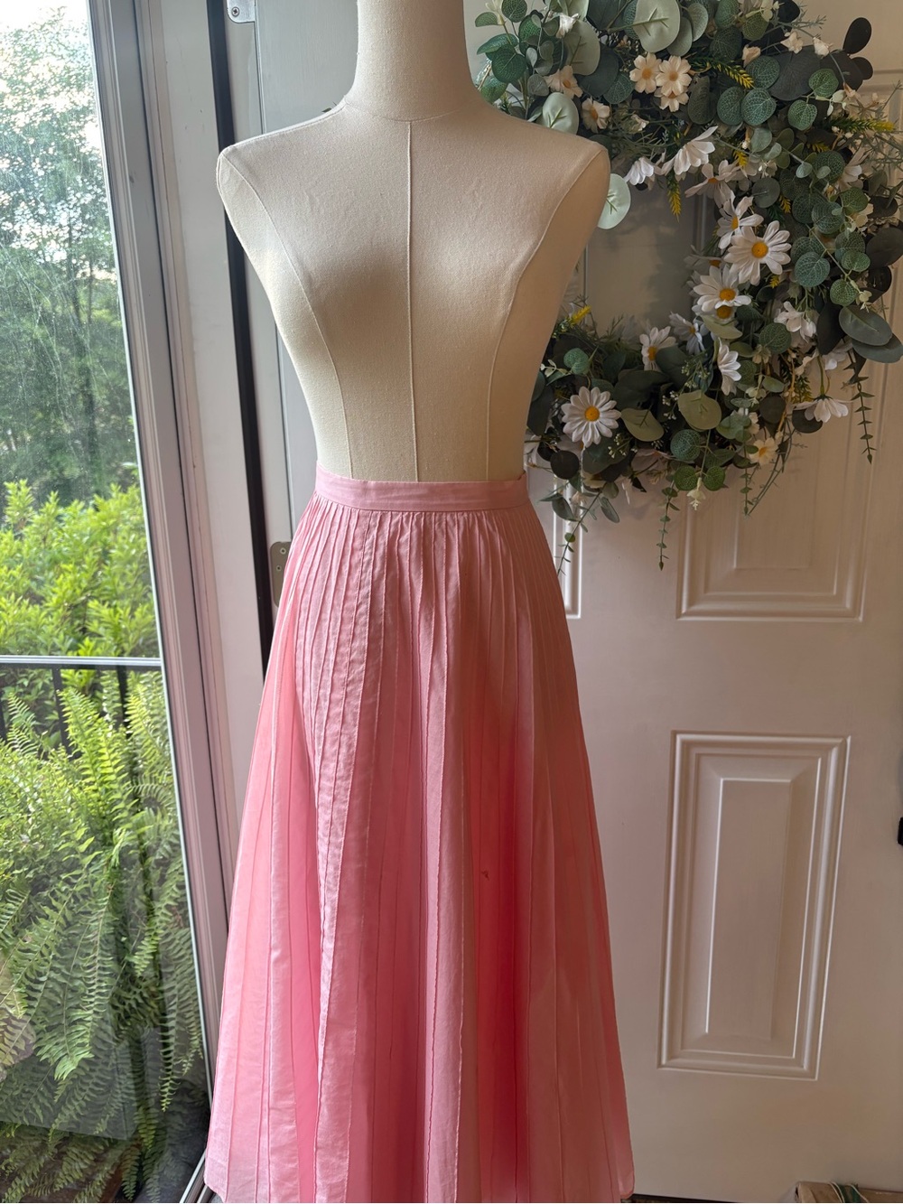 Ralph Lauren Pink Pleated Midi Skirt